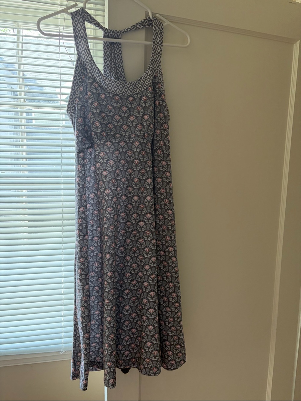 Sleeveless Navy & Pink Patterned Maxi Dress Prana